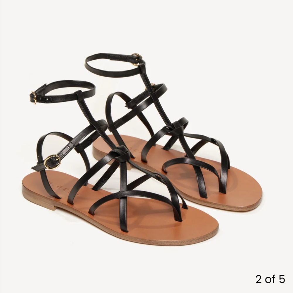 M. Gemi Ginerva Black Gladiator Sandals